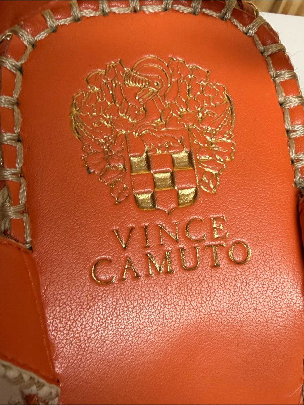 VINCE CAMUTO - Women Bryleigh Woven Espadrille Wedge Sandals in Orange. 9.5 - Picture 10 of 11